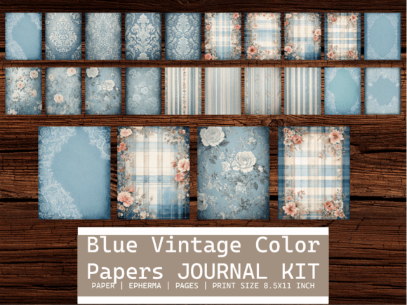 Blue Vintage Color Papers Junk Journal: A Designer's Guide