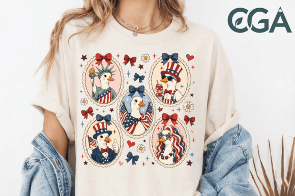 Celebrate with Patriotic 4th of July Ducks PNG