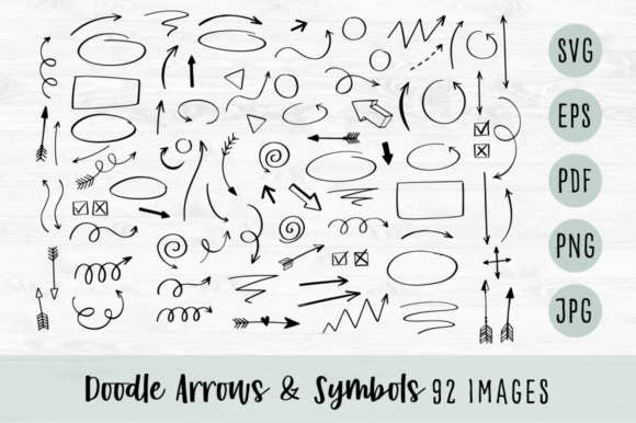 Doodle Arrows and Symbols SVG 1: Hand-Drawn Charm for Digital Projects