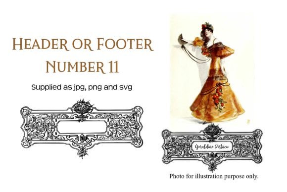 Elevate Your Designs with Vintage Decorative Header or Footer 11