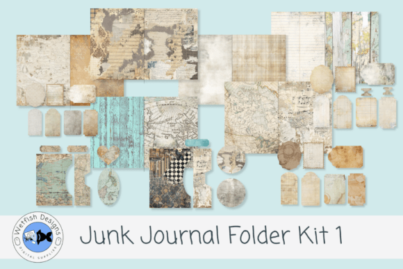 Junk Journal Folder Kit 1 • PDF • PNG