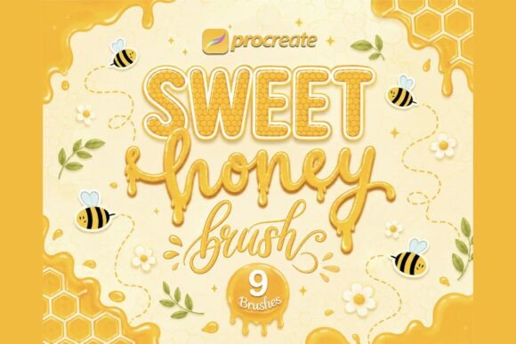 Sweeten Your Digital Art with Procreate Honey Lettering Brushes