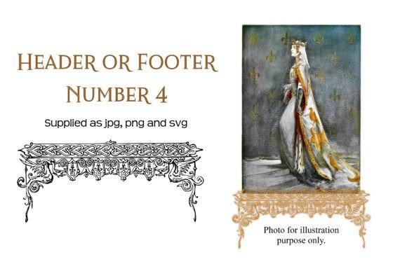 Vintage Decorative Header or Footer 4: An Intricate Design Asset