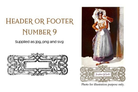 Vintage Decorative Header or Footer 9: A Detailed Design Asset