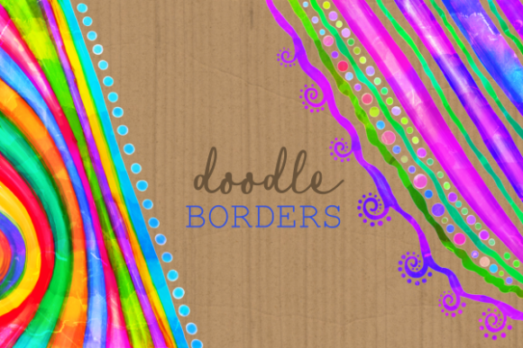 Watercolor Ink Decorative Doodle Borders for Vibrant Projects