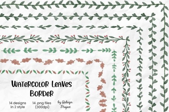 Watercolor Leaves Border: A Natural Touch for Designers